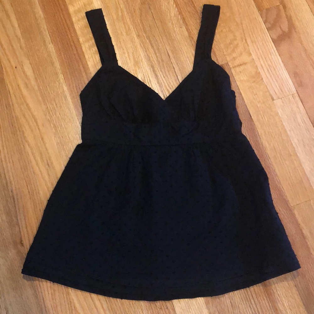 J. Crew navy Swiss dot tank